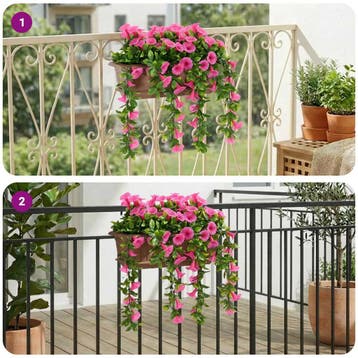 vidaXL Kunstbloemen Paars Rood 55 x 20 x 55 cm PE en staal, Maison & Meubles, Plantes d'intérieur, Verzenden