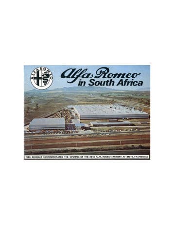 1974 ALFA ROMEO SOUTH AFRICA PROGRAMMA BROCHURE ENGELS, Ophalen of Verzenden, Nieuw