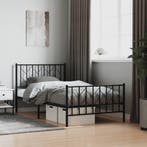 vidaXL Bedframe met hoofd- en voeteneinde metaal zwart, Verzenden