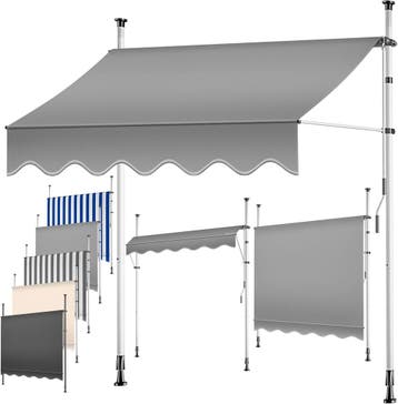 Klemluifel - Balkon luifel - Verticale luifel - 250 cm - Gri, Verzenden