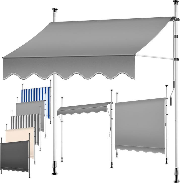Klemluifel - Balkon luifel - Verticale luifel - 250 cm - Gri, Jardin & Terrasse, Voiles d'ombrage, Envoi