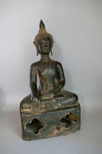 Large Bouddha - Sculpture - Royaume de Lan Na, 17ème siècle, Antiquités & Art