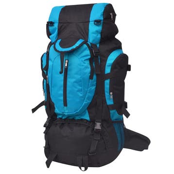 vidaXL Rugzak hiking XXL 75 L zwart en blauw, Handtassen en Accessoires, Tassen | Rugtassen, Verzenden, Nieuw