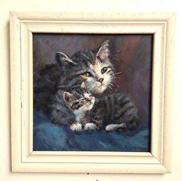 H.M. Bergen - Moeder poes met kitten