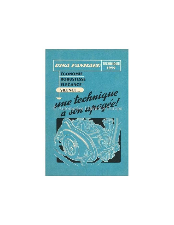 1959 PANHARD DYNA BROCHURE FRANS, Livres, Autos | Brochures & Magazines