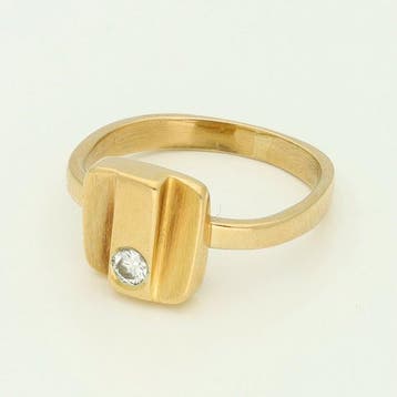 Bague - 18 carats Or jaune Diamant (Naturelle), Handtassen en Accessoires, Ringen, Nieuw