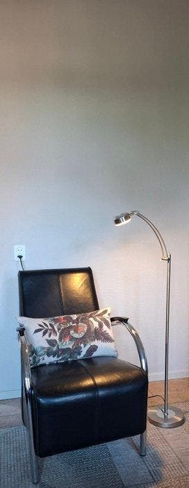 Gebogen vloerlamp - Chroom, Staal - Geïntegreerde, Huis en Inrichting, Nieuw