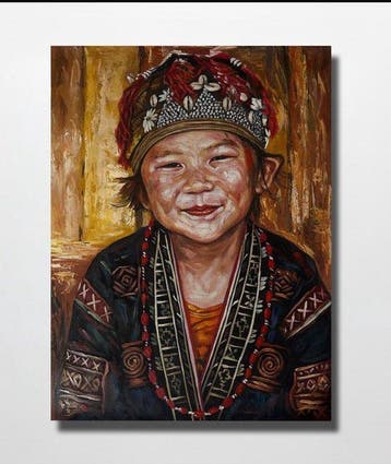 Nguyn V.L (1993) - Sourire à la Vie 80 60 cm - No Reserve