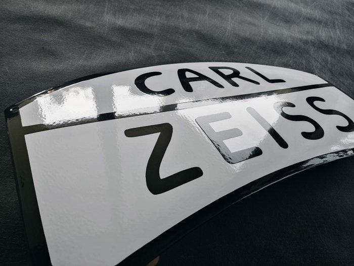 Carl Zeiss - Optik Carl Zeiss Camera enamel sign Emailschild, Antiek en Kunst, Antiek | Wandborden en Tegels