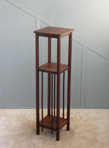 Plantentafel - Antieke Hoge Bijzettafel (110,5 cm) -