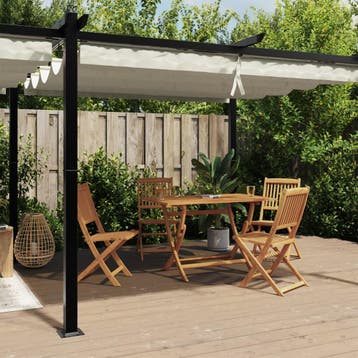vidaXL Prieel met uittrekbaar dak 3x6 m aluminium, Verzenden