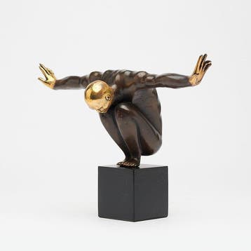 sculptuur, NO RESERVE PRICE - Bronze Statue of an Olympic, Nieuw