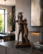 Beeld, Groot bronzen beeld van Mars met Venus - 69 cm -, Antiek en Kunst