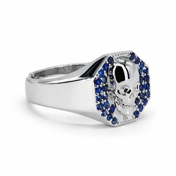 Zonder minimumprijs - Ring Verguld Saffier - Diamant -, Nieuw