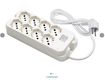 FANTON 47440 OMEGA stekkerdoos, 4+4 universele stopcontac..., Doe-het-zelf en Bouw, Ophalen of Verzenden, Nieuw
