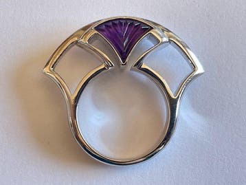 René Lalique - “Larcade” - 925. Zilver, Kristal - Ring