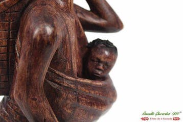 Statue, Donna con cesto - 40 cm - Bois