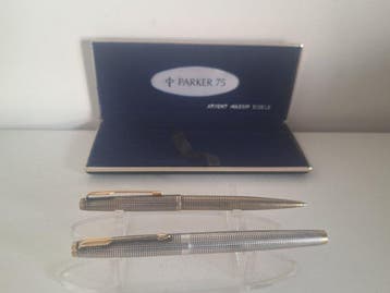 Parker - 75 en argent massif (stylo à plume et stylo à, Nieuw