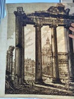 Luigi Rossini (1790–1857) - Veduta dellinterno del Tempio, Antiek en Kunst