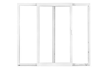 PVC raam kiep schuifpuien b250xh215 cm wit  stomp rechts, Gevelraam of Ruit, Nieuw, Dubbelglas, 160 cm of meer