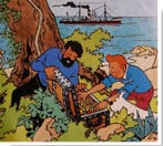 Tintin - Rare : Planche complète 4 billets loterie belge -, Nieuw