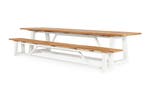 Suns Ovada tuintafel met bank 220 cm wit frame SALE |, Tuin en Terras, Nieuw