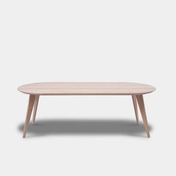 Tafel Plat Ovaal Eikenhout  Hout Onderstel  200x100, Nieuw