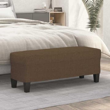 vidaXL Bankje 100x35x41 cm stof bruin, Huis en Inrichting, Verzenden, Nieuw