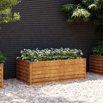 vidaXL Verhoogde tuinbak 100x50x36 cm cortenstaal, Verzenden, Nieuw
