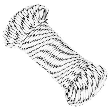 vidaXL Boottouw gevlochten 5 mmx250 m polyester wit, Verzenden
