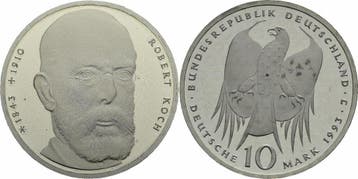 Duitsland 10 duitse Mark 1993 J Hamburg Pp 150 Jahre Robe..., Verzenden, België