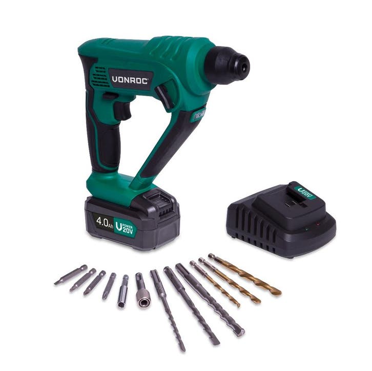 Accu boorhamer 20V - 4.0Ah | Incl. accu en snellader, Bricolage & Construction, Outillage | Foreuses, Envoi