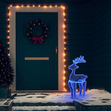 vidaXL Kerstversiering rendier met mesh 306 LEDs 60x24x89, Verzenden