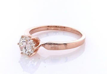 Zonder minimumprijs - Ring - 14 karaat Roségoud - 1.03ct., Handtassen en Accessoires, Ringen, Nieuw