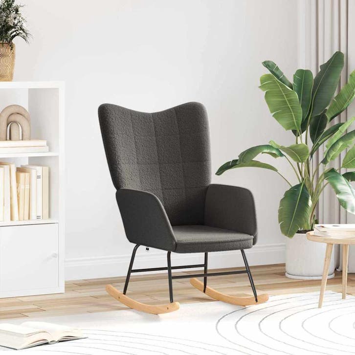vidaXL Schommelstoel Donkergrijs Sherpa Stof, Huis en Inrichting, Fauteuils, Nieuw, Verzenden