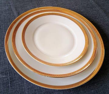 Mitterteich - Eetservies voor 12 (39) - Bordo oro 24k - 24