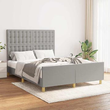 vidaXL Bedframe zonder matras stof lichtgrijs 140x200 cm, Verzenden