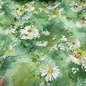 Meubelstof - 450 cm - 145 cm - Groene oliezeilstof