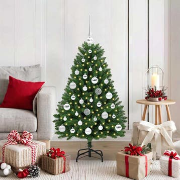 vidaXL Kunstkerstboom 120 cm 150 LEDs Warmwit PVC en Staal, Verzenden, Nieuw
