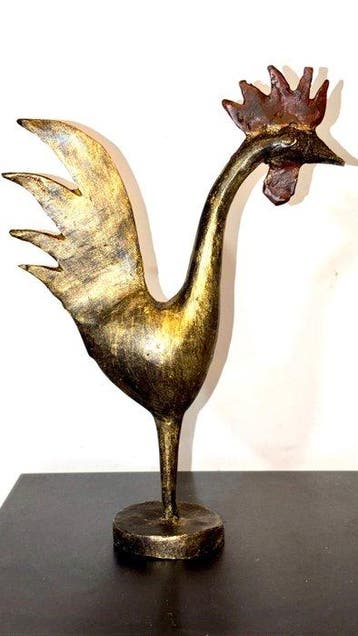 Abdoulaye Derme - sculptuur, Coq - 32 cm - Brons