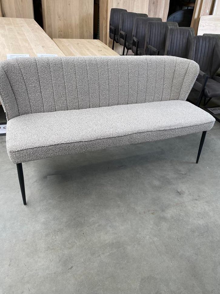 Eetkamerbank bouclé (nieuw, outlet), Huis en Inrichting, Stoelen, Nieuw, Metaal, Stof
