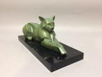 sculptuur, Reclyning Cat - 15 cm - Brons