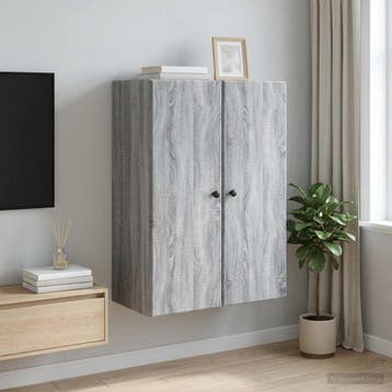 vidaXL Wandkast 66 x 34,5 x 90 cm Bewerkt hout Grijs Sonoma, Verzenden, Nieuw
