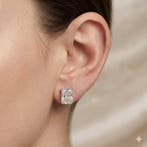 Oorbellen - 18 karaat Witgoud - 4.09ct. tw. Diamant