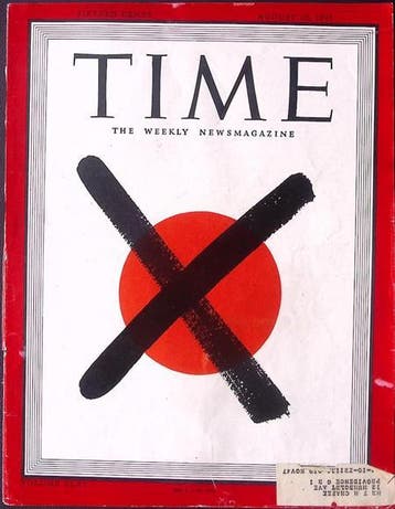 Cover Time Magazine1945 - Japanse vlag met kruis, Verzenden, Foto of Poster
