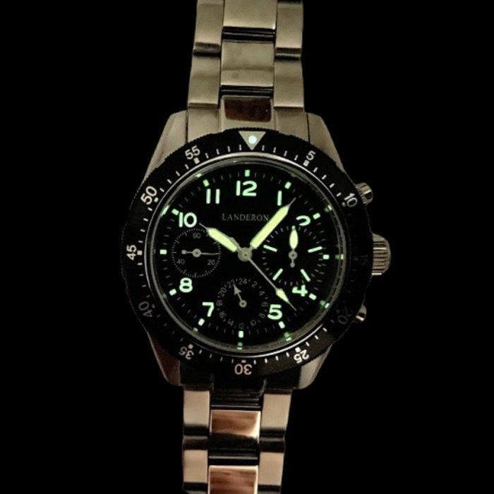 Landeron Pilote Vintage Tricompax - Homme - 2020 et après, Handtassen en Accessoires, Horloges | Heren