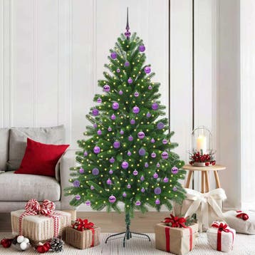 vidaXL Kerstboom met 300 LED met standaard Groen 180 cm PE, Verzenden
