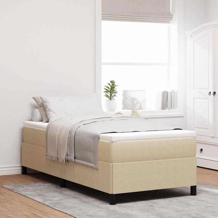 vidaXL Boxspring bed Grijs Groen 80 x 200 cm Corduroy stof, Maison & Meubles, Chambre à coucher | Lits, Envoi
