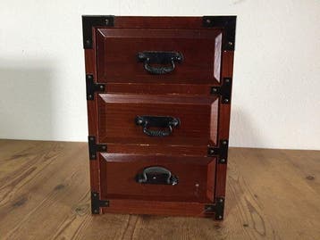 Vintage Japanese Wooden Small 3-Drawer Cabinet (Ko-dansu) -