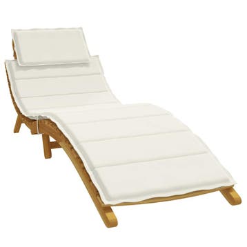 vidaXL Ligbedkussen 186x58x4 cm stof gemêleerd crèmekleurig, Verzenden